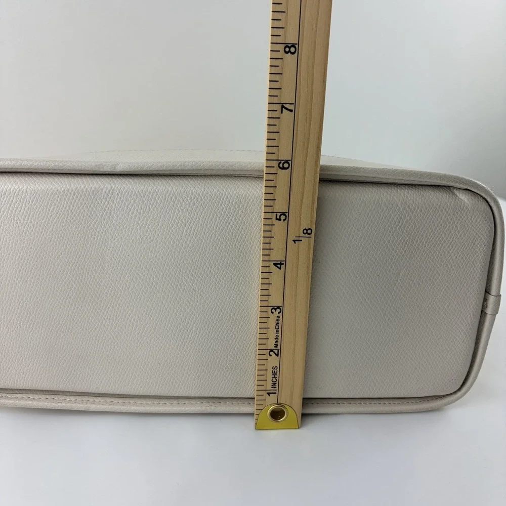 Coach‎ Colorblock Pebbled Leather Dome Satchel Crossbody Peach Ivory